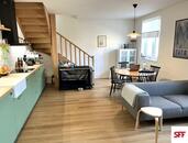 Moderně zařízený mezonetový byt 3+kk o celkové ploše 80 m2 s balkonem na Praze 6 Břevnov Bělohorská, cena 32000 CZK / objekt / měsíc, nabízí SFF Czech s.r.o.